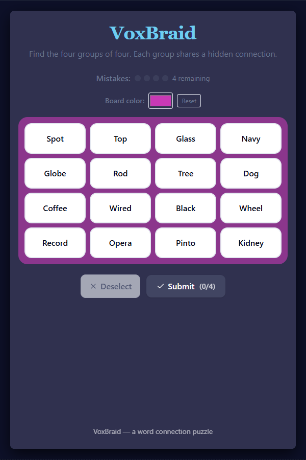 Play VoxBraid Logic Puzzle Game